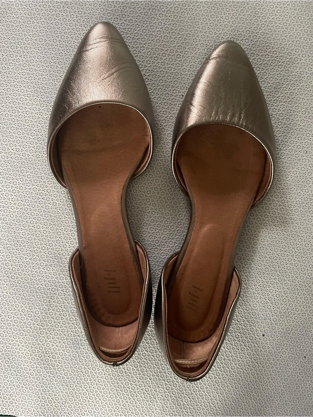 J. Jill Metallic Taupe Pointed D'Orsay Flats